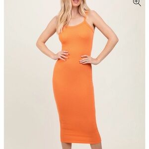 Pinkblush Vibrant Orange Midi Dress